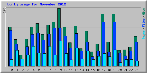 Hourly usage for November 2012