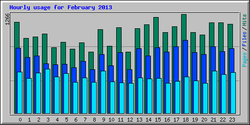 Hourly usage for February 2013