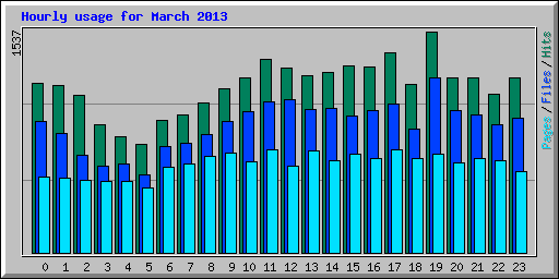 Hourly usage for March 2013