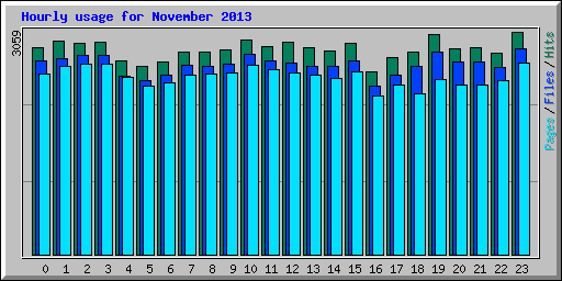 Hourly usage for November 2013