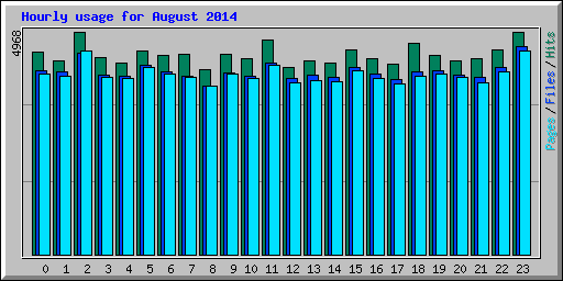 Hourly usage for August 2014