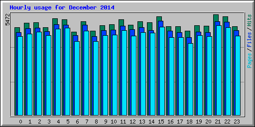 Hourly usage for December 2014