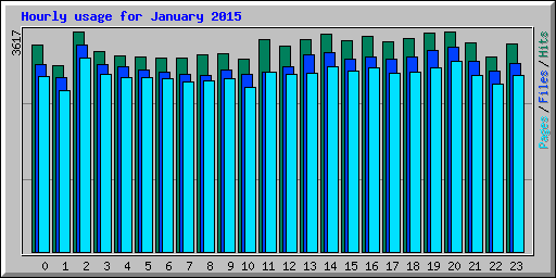 Hourly usage for January 2015