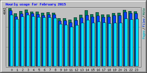 Hourly usage for February 2015